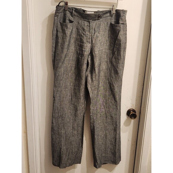 Calvin Klein Women's Size 10 Modern Fit Heather Gray 100% Linen Women's Pants. - Picture 1 of 9